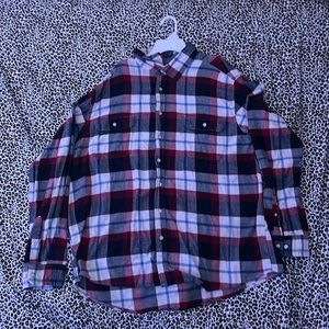 Red, Black, Grey, and Blue flannel
